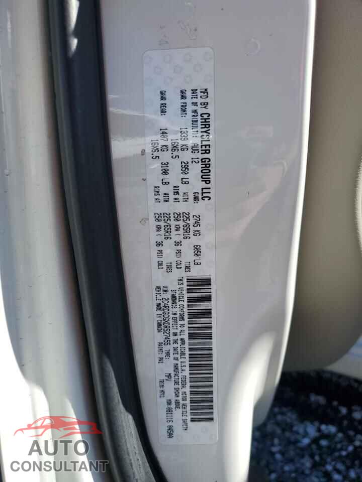 DODGE CARAVAN 2013 - 2C4RDGCGXDR527455