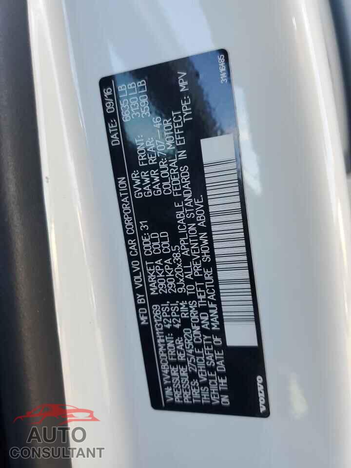 VOLVO XC90 2017 - YV4BC0PM1H1131269