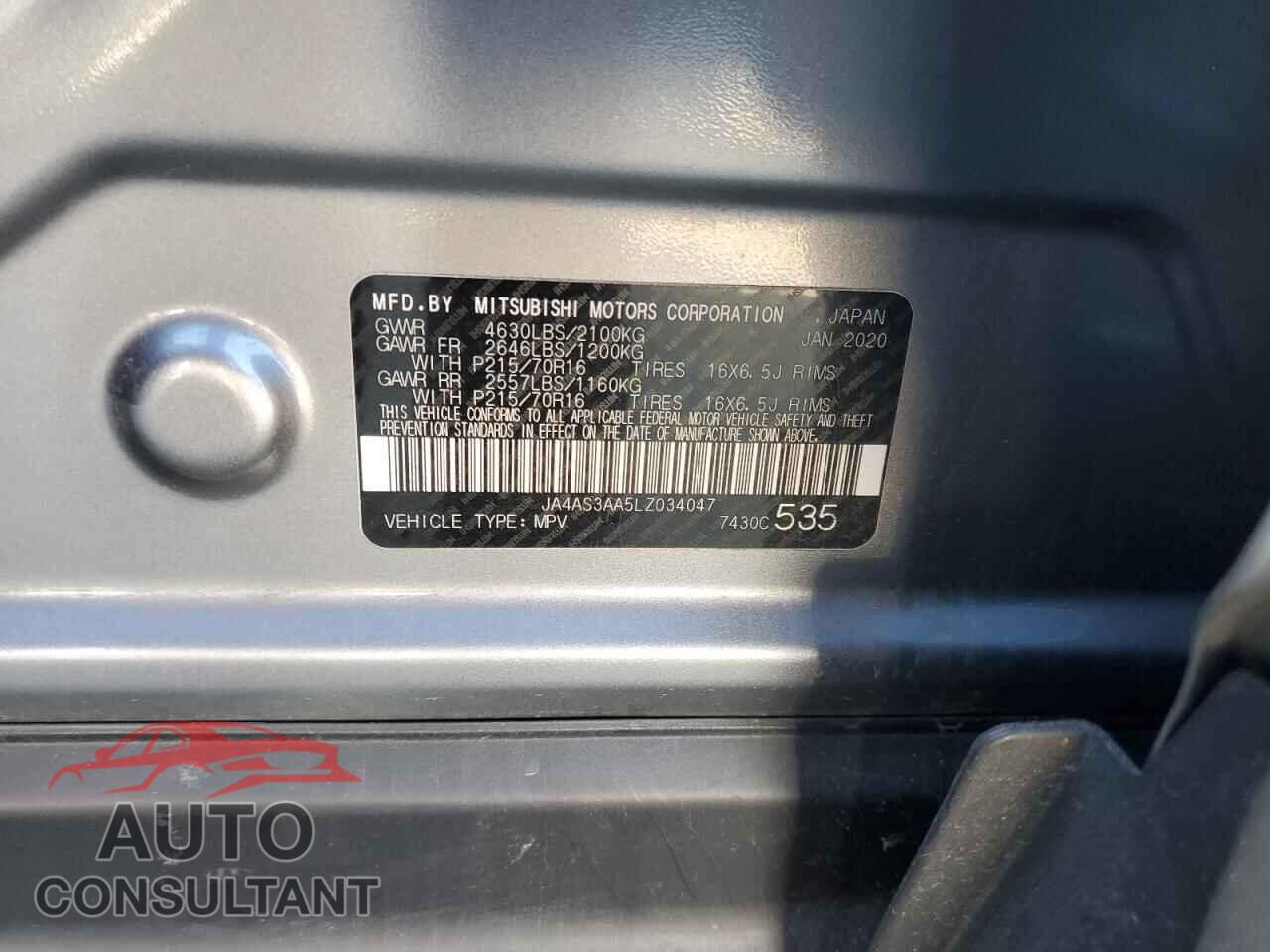 MITSUBISHI ECLIPSE 2020 - JA4AS3AA5LZ034047