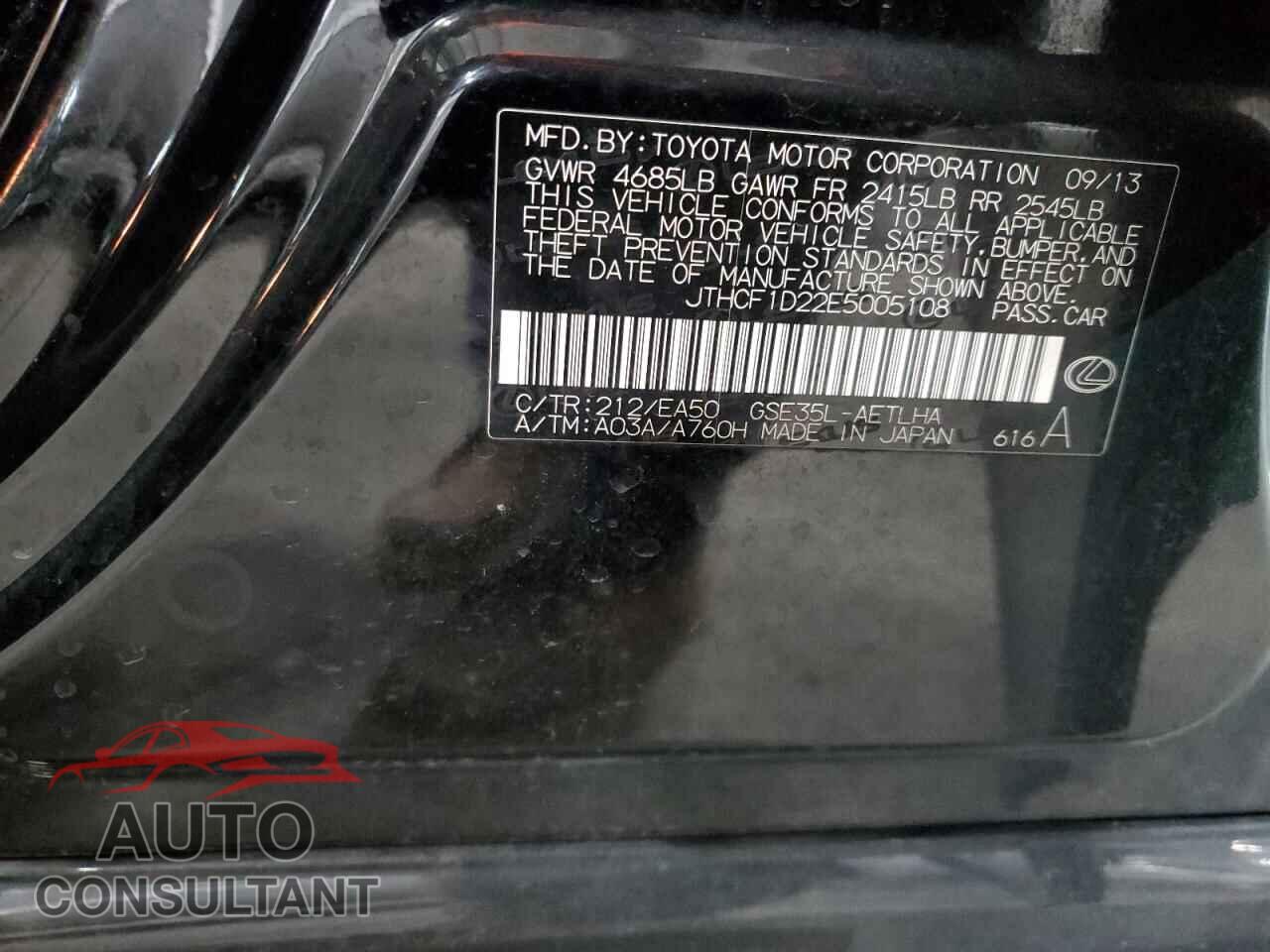 LEXUS IS 2014 - JTHCF1D22E5005108