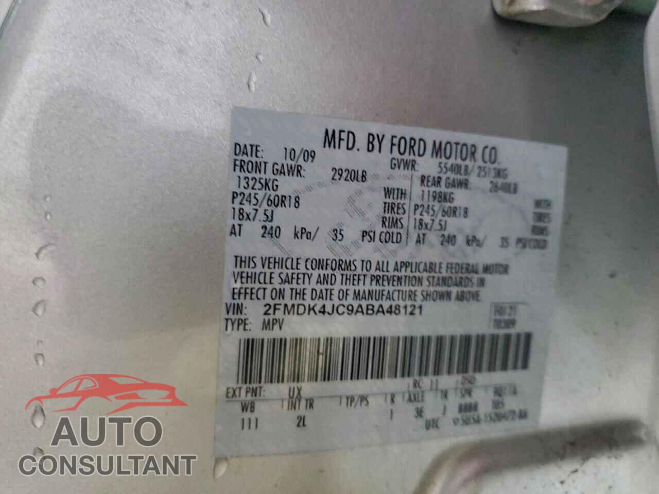 FORD EDGE 2010 - 2FMDK4JC9ABA48121
