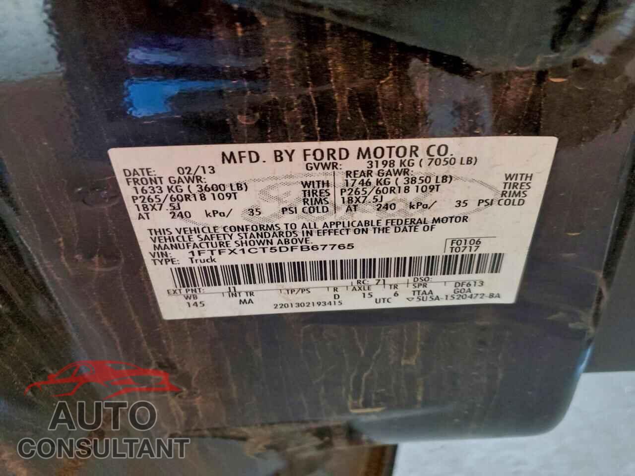 FORD F-150 2013 - 1FTFX1CT5DFB67765
