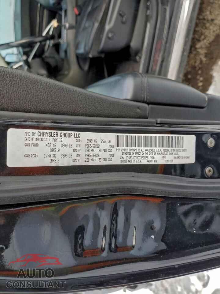 DODGE DURANGO 2012 - 1C4RDJDG8CC322588