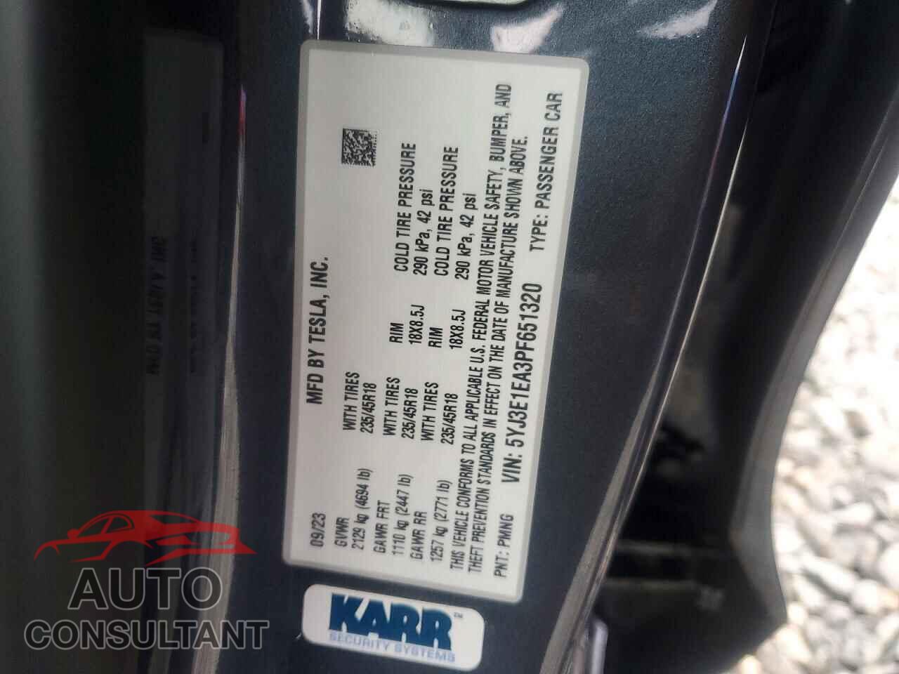TESLA MODEL 3 2023 - 5YJ3E1EA3PF651320