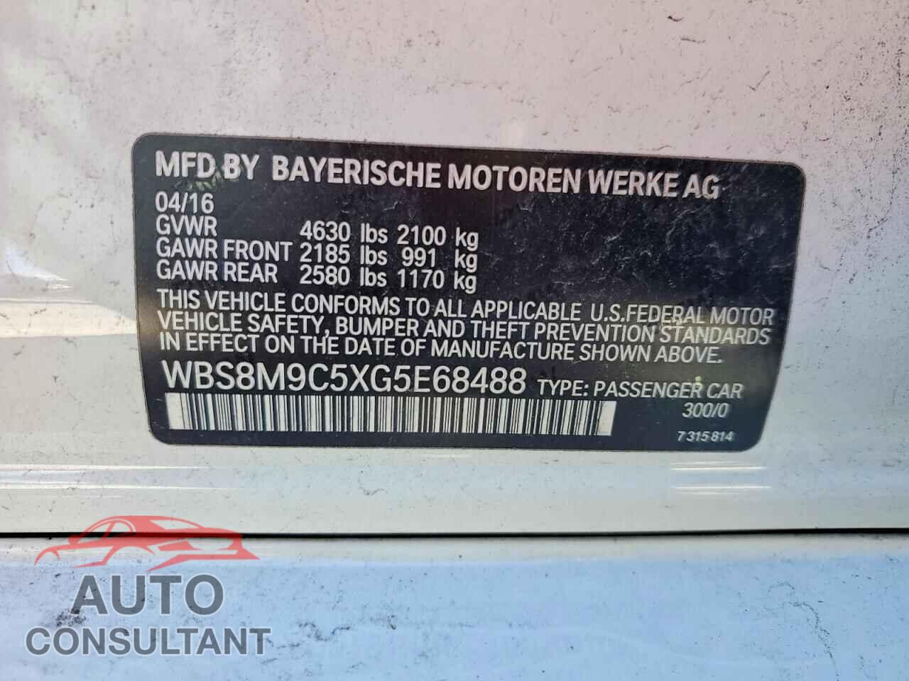 BMW M3 2016 - WBS8M9C5XG5E68488