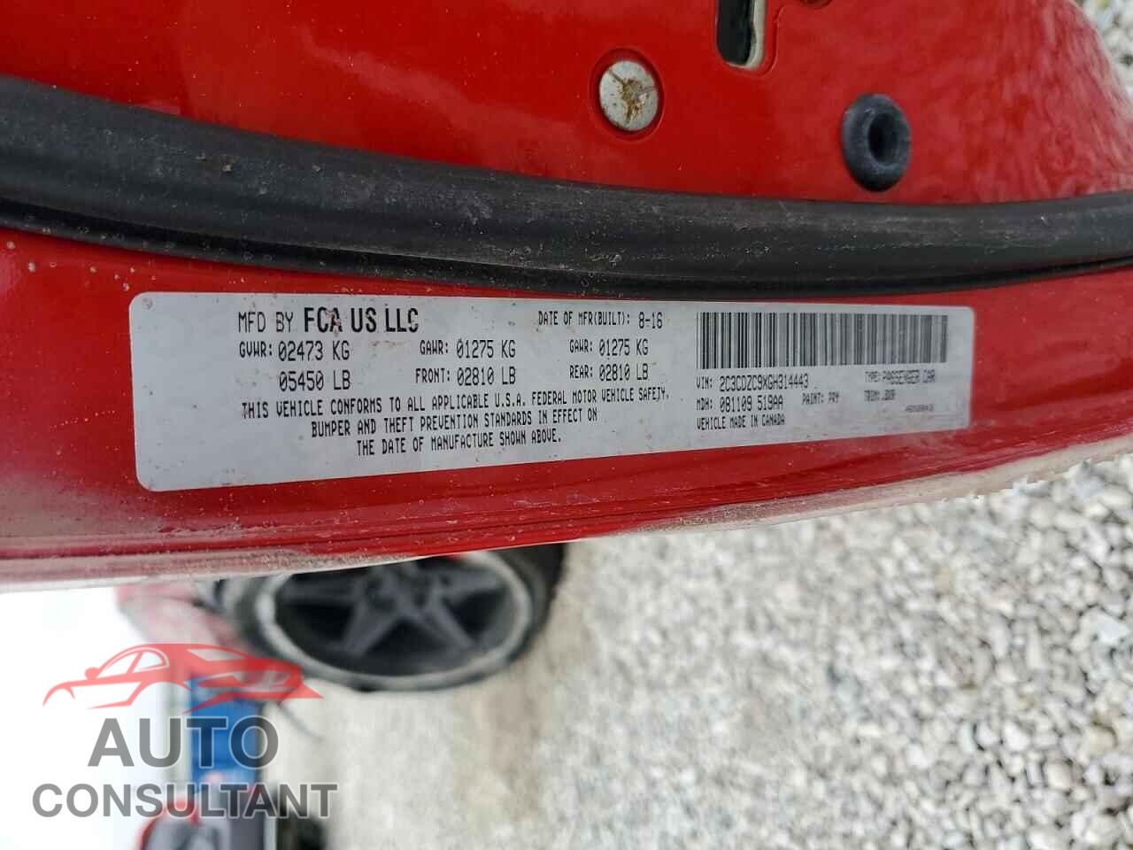 DODGE CHALLENGER 2016 - 2C3CDZC9XGH314443