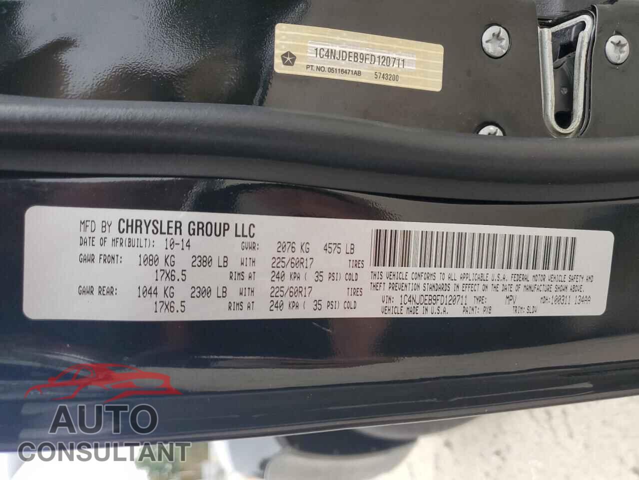 JEEP COMPASS 2015 - 1C4NJDEB9FD120711