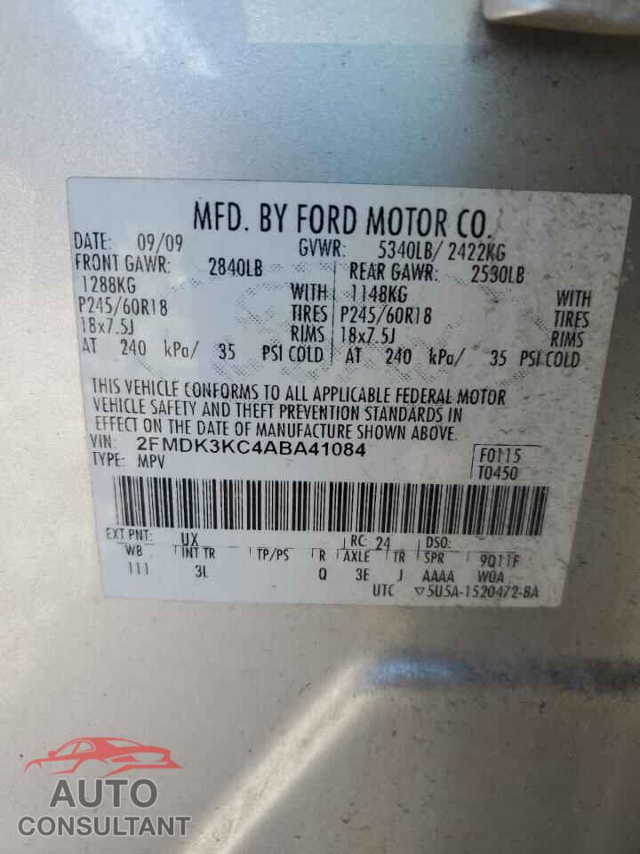 FORD EDGE 2010 - 2FMDK3KC4ABA41084