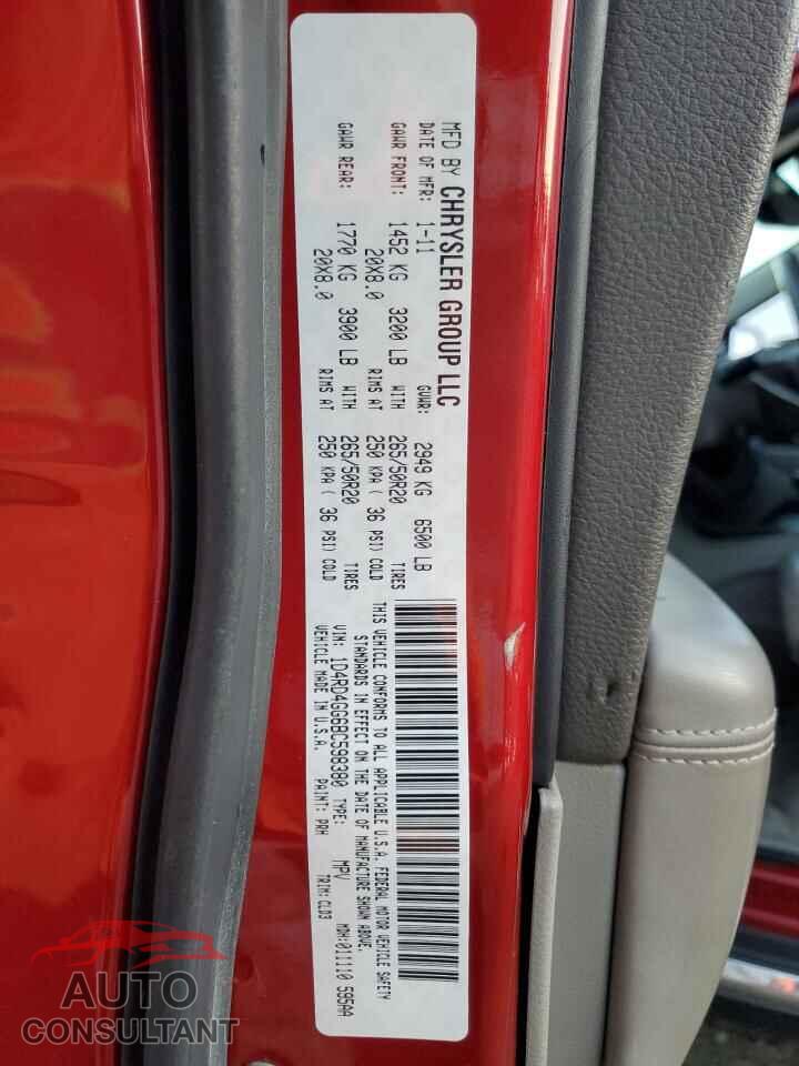 DODGE DURANGO 2011 - 1D4RD4GG6BC598380