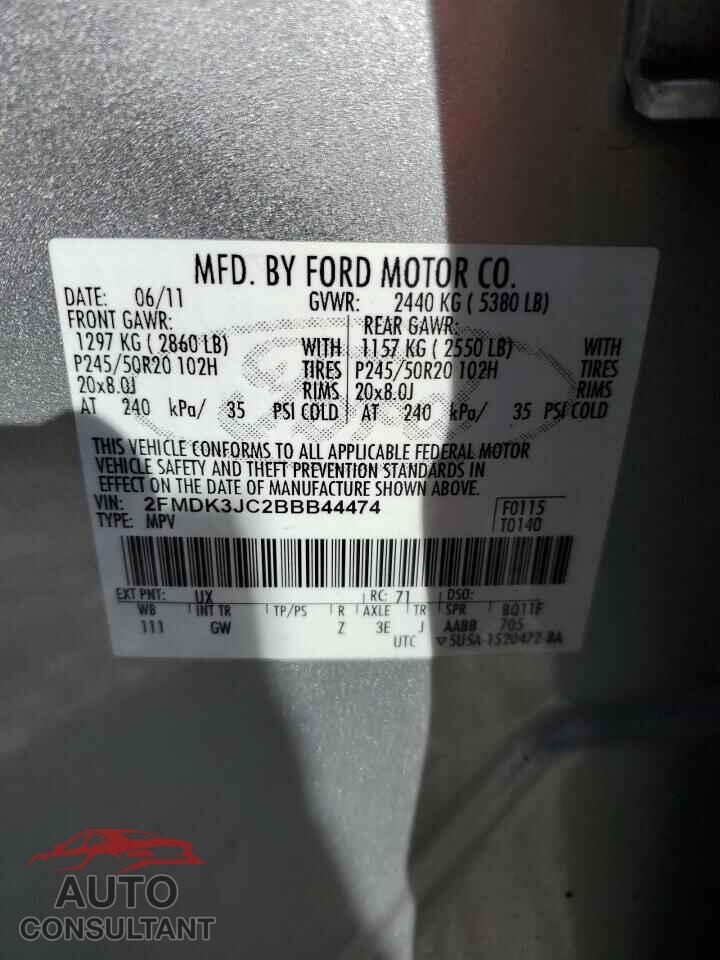 FORD EDGE 2011 - 2FMDK3JC2BBB44474
