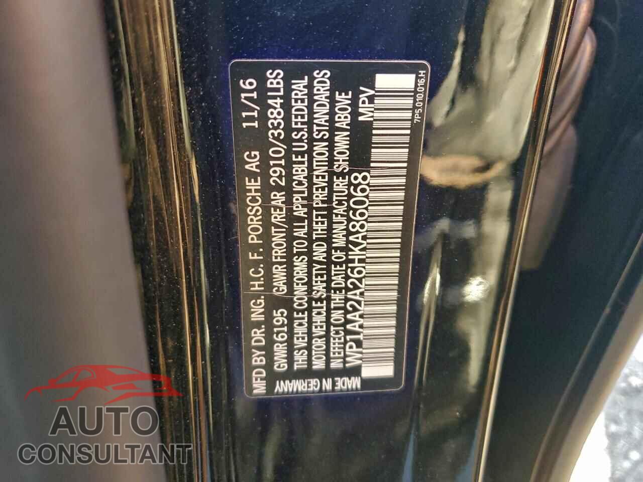 PORSCHE CAYENNE 2017 - WP1AA2A26HKA86068