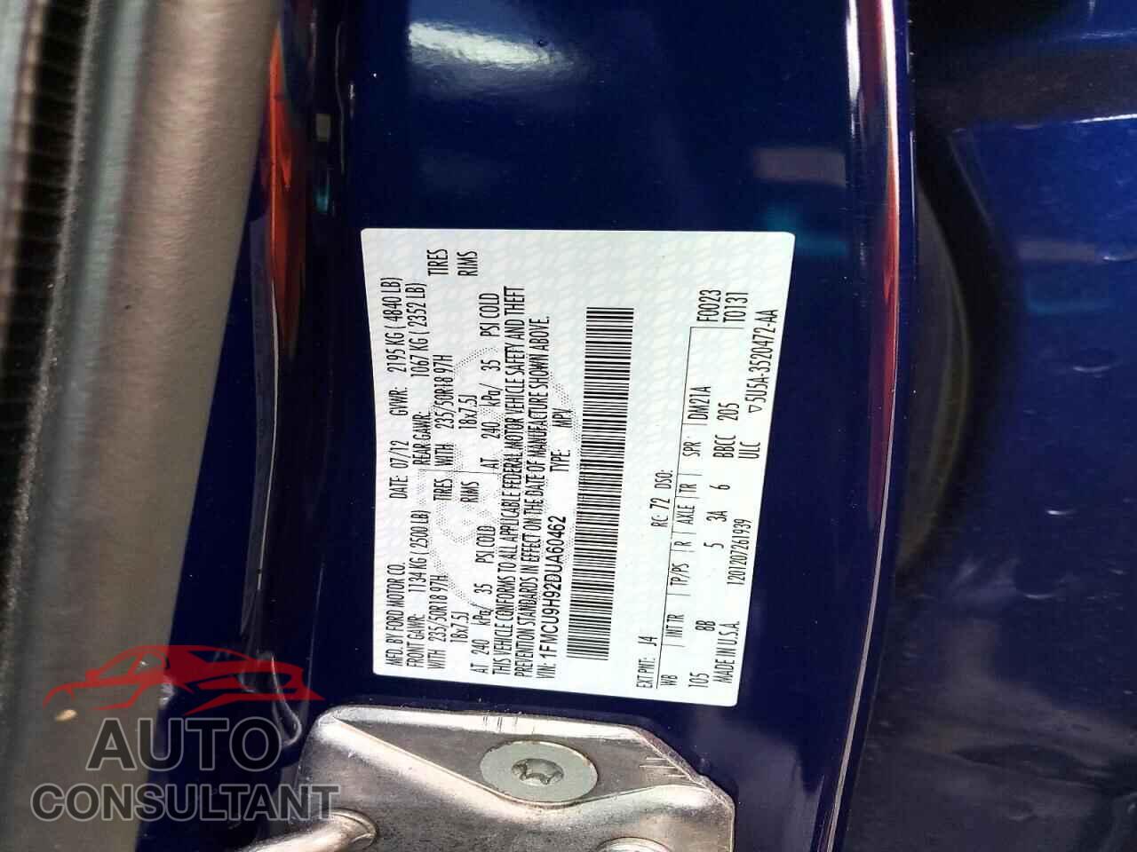 FORD ESCAPE 2013 - 1FMCU9H92DUA60462