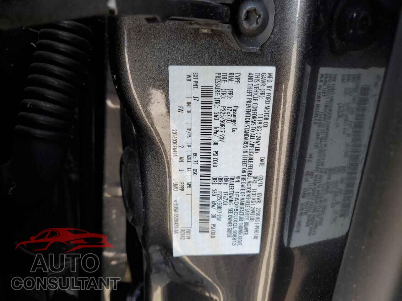 FORD CMAX 2016 - 1FADP5CUXGL108813