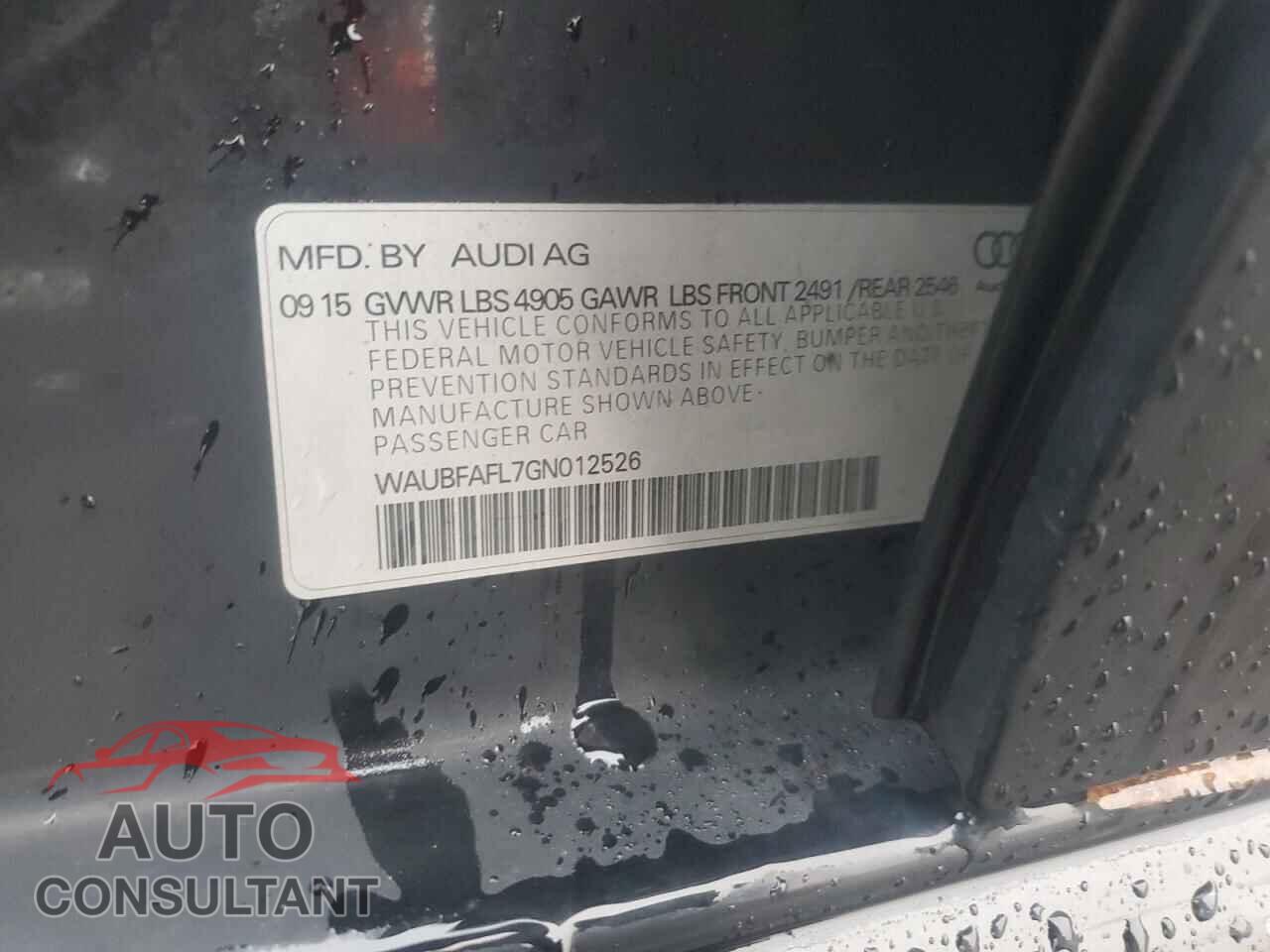 AUDI A4 2016 - WAUBFAFL7GN012526