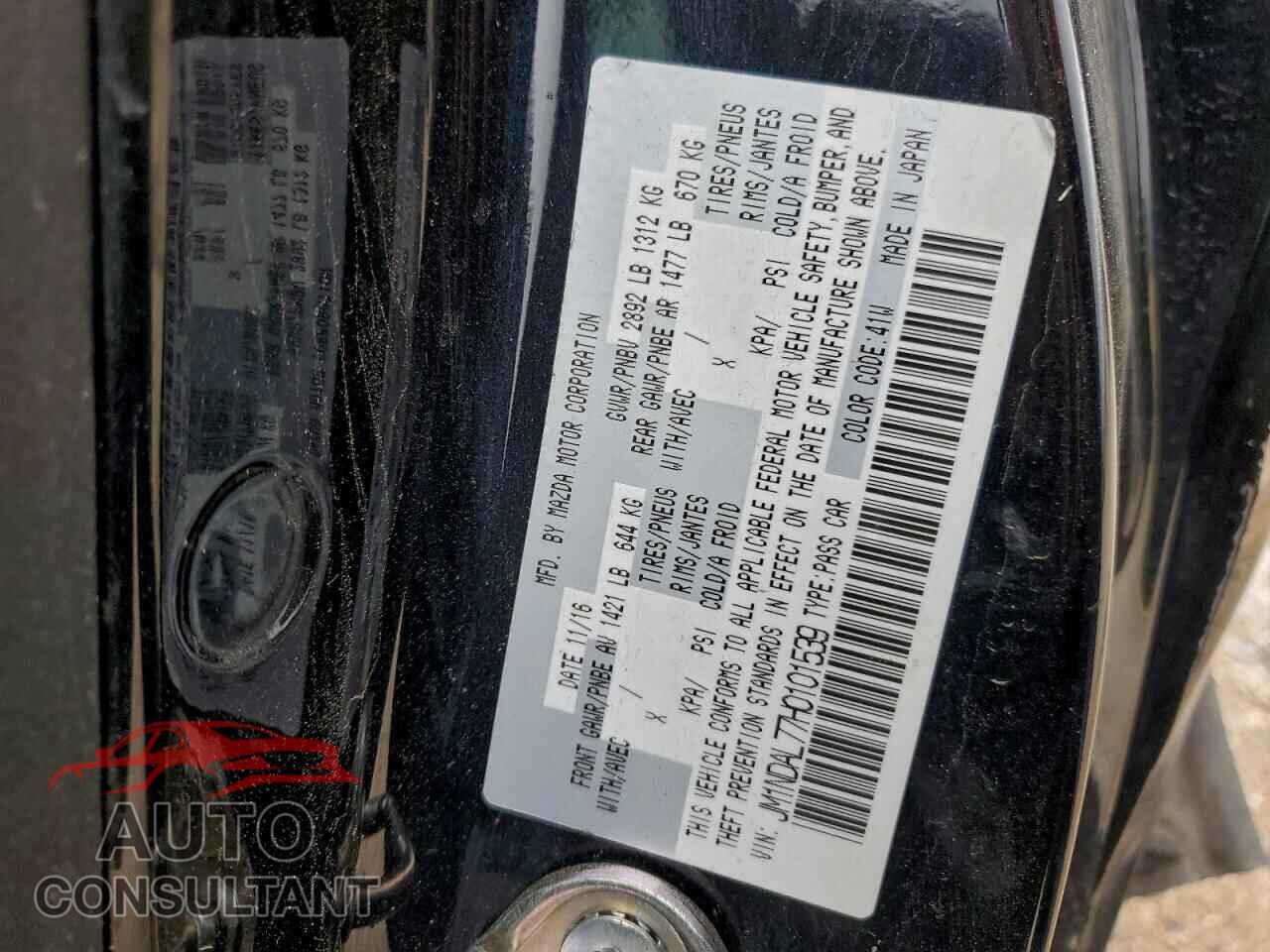 MAZDA MX5 2017 - JM1NDAL77H0101539