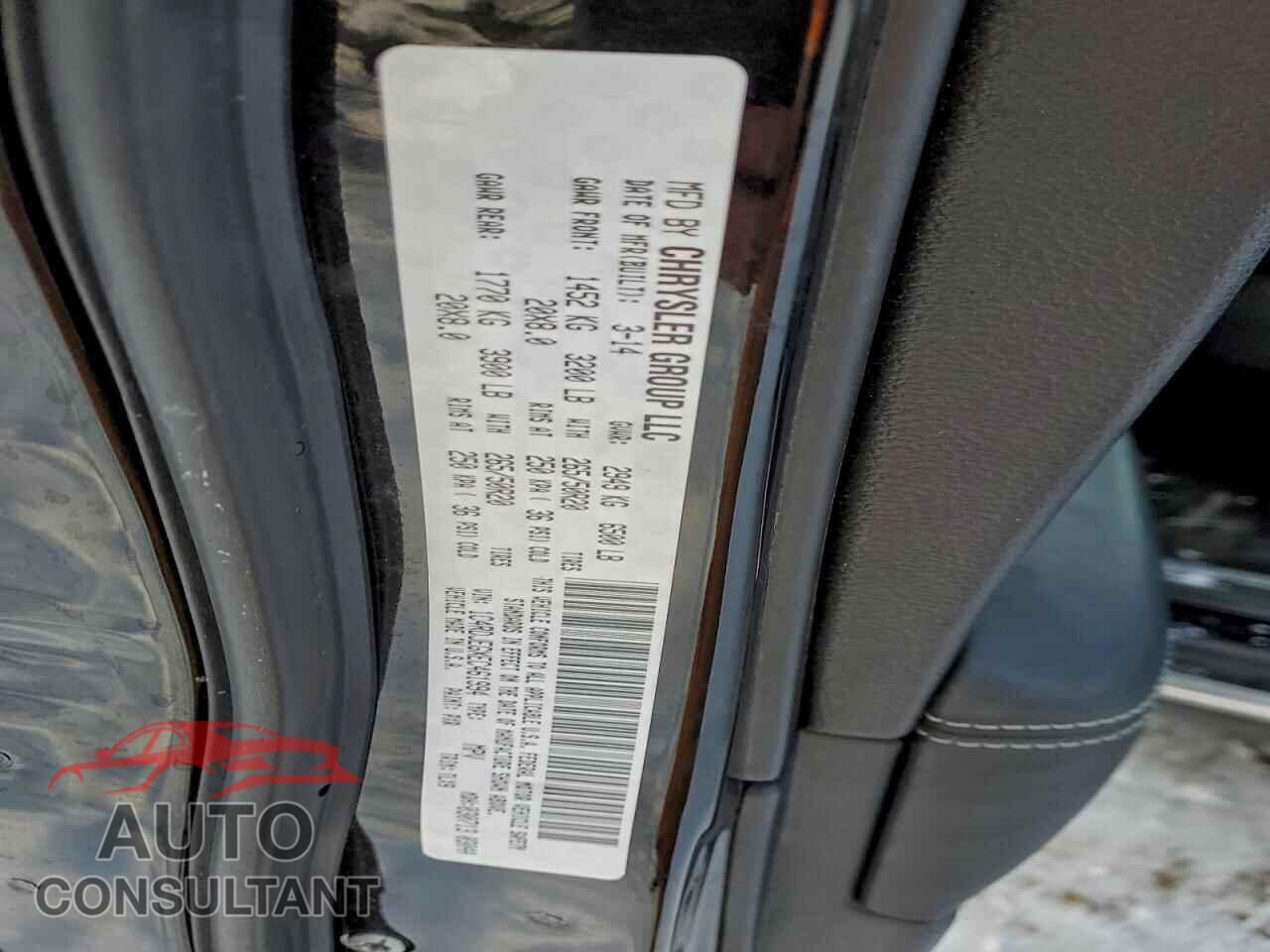 DODGE DURANGO 2014 - 1C4RDJEGXEC461994