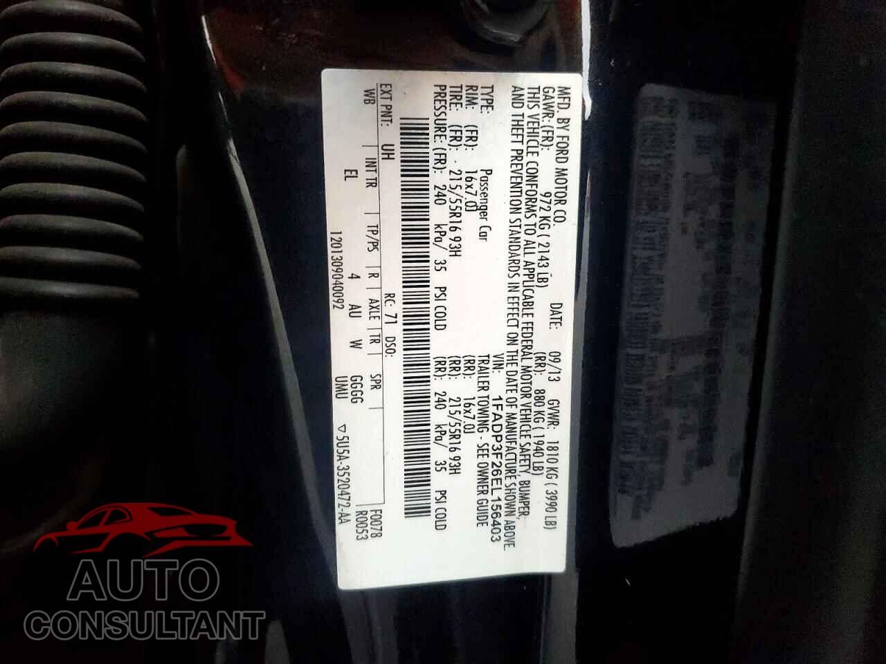 FORD FOCUS 2014 - 1FADP3F26EL156403