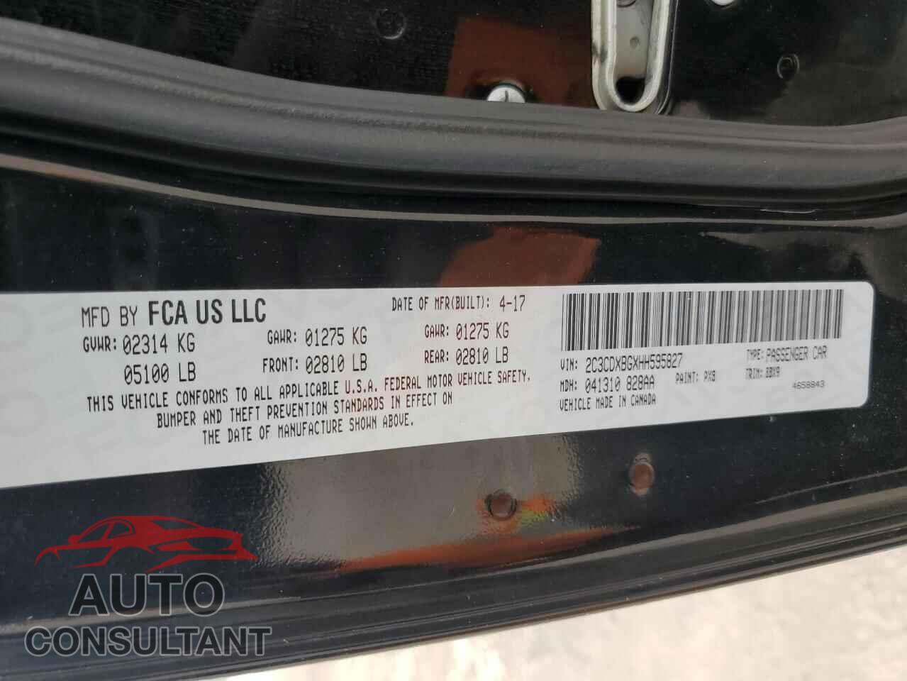 DODGE CHARGER 2017 - 2C3CDXBGXHH595827