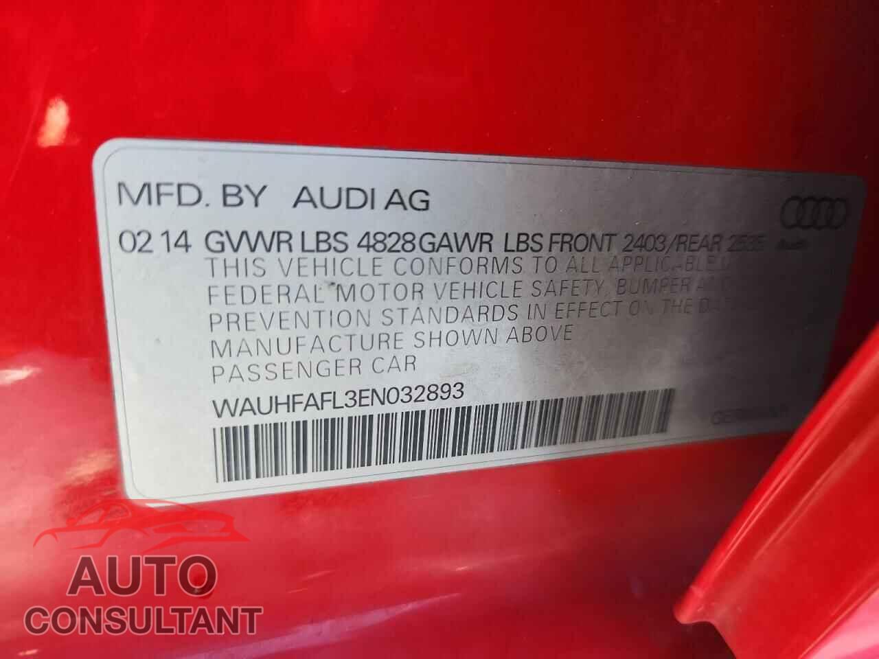 AUDI A4 2014 - WAUHFAFL3EN032893