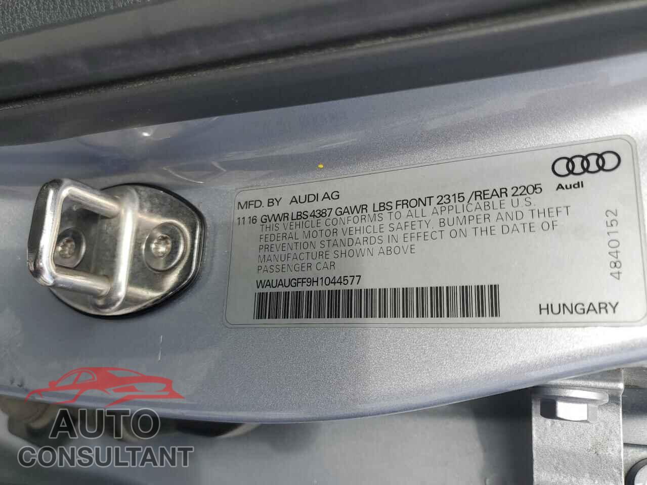 AUDI A3 2017 - WAUAUGFF9H1044577