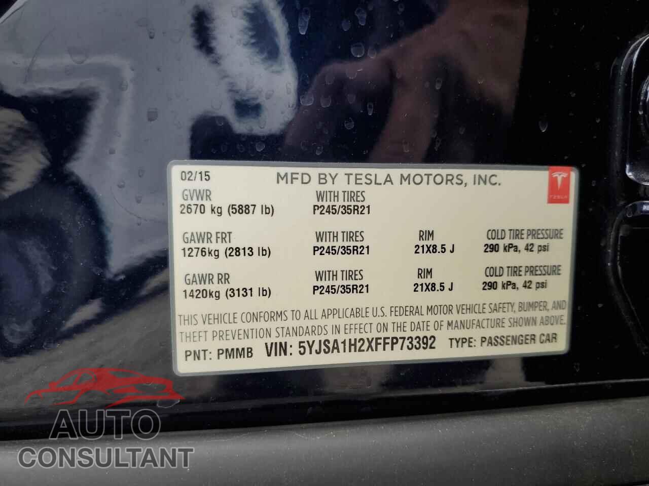 TESLA MODEL S 2015 - 5YJSA1H2XFFP73392