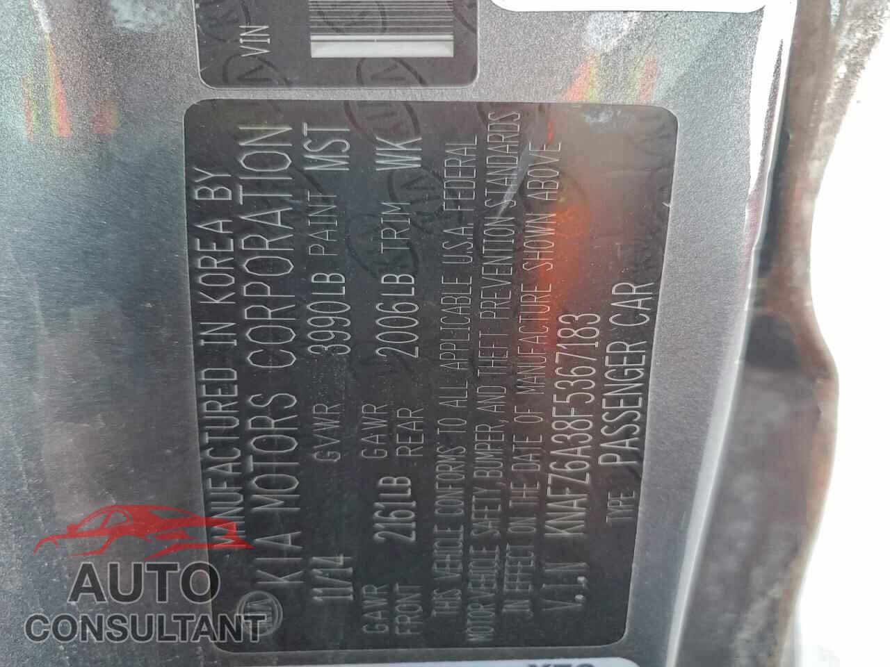 KIA FORTE 2015 - KNAFZ6A38F5367183