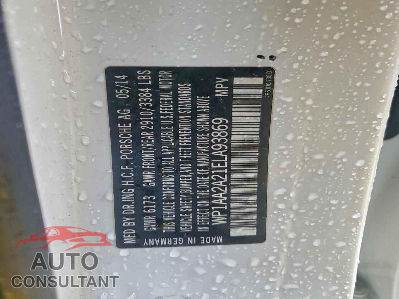 PORSCHE CAYENNE 2014 - WP1AA2A21ELA93869