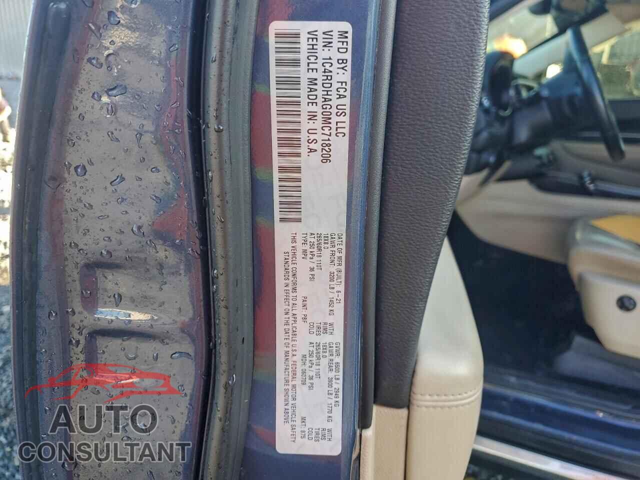 DODGE DURANGO 2021 - 1C4RDHAG0MC718206