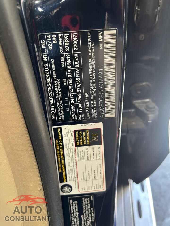 MERCEDES-BENZ GL-CLASS 2014 - 4JGDF7CE5EA374911