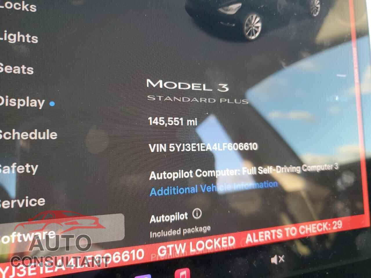TESLA MODEL 3 2020 - 5YJ3E1EA4LF606610