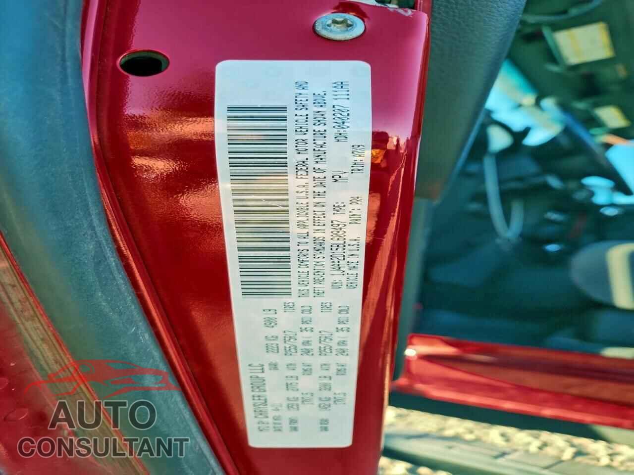 JEEP WRANGLER 2011 - 1J4AA2D15BL609497