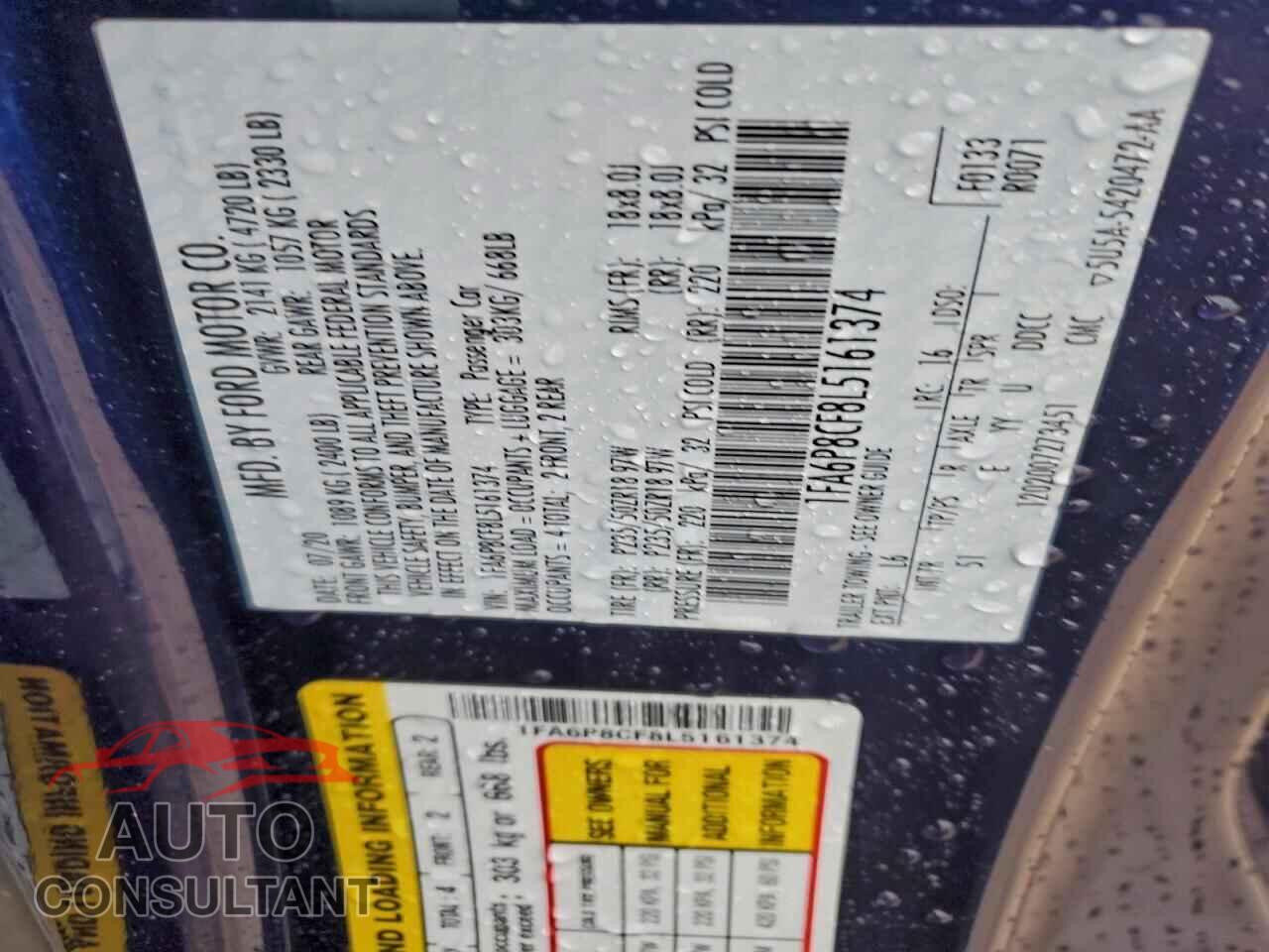 FORD MUSTANG 2020 - 1FA6P8CF8L5161374
