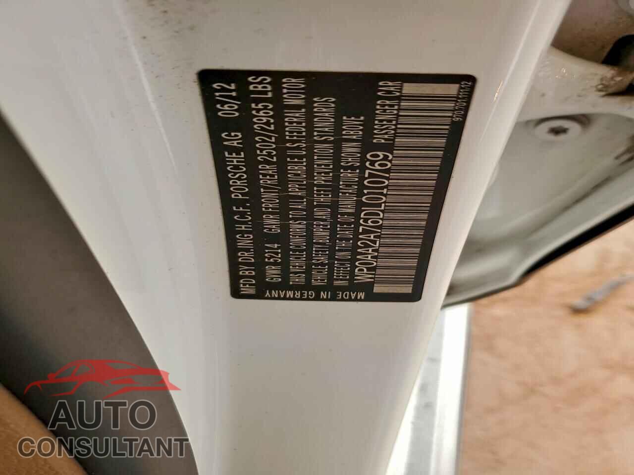 PORSCHE PANAMERA 2013 - WP0AA2A76DL010769