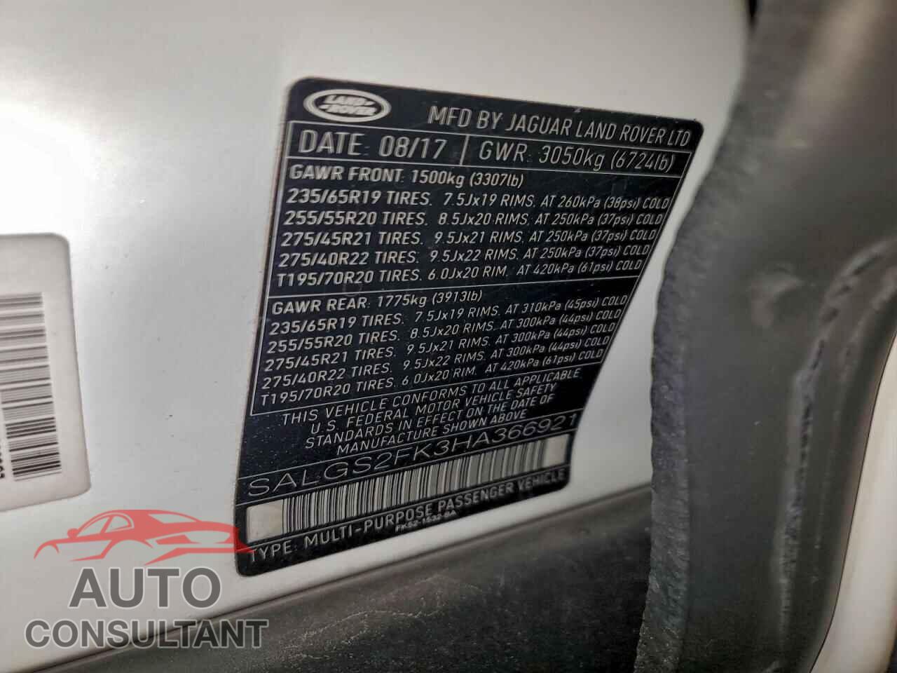 LAND ROVER RANGEROVER 2017 - SALGS2FK3HA366921