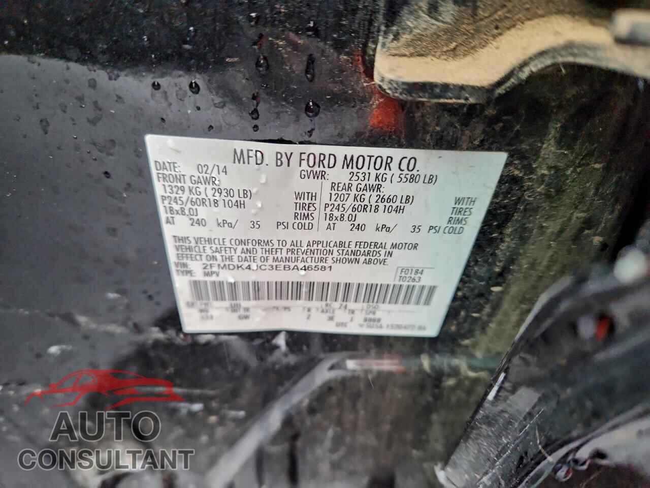 FORD EDGE 2014 - 2FMDK4JC3EBA46581