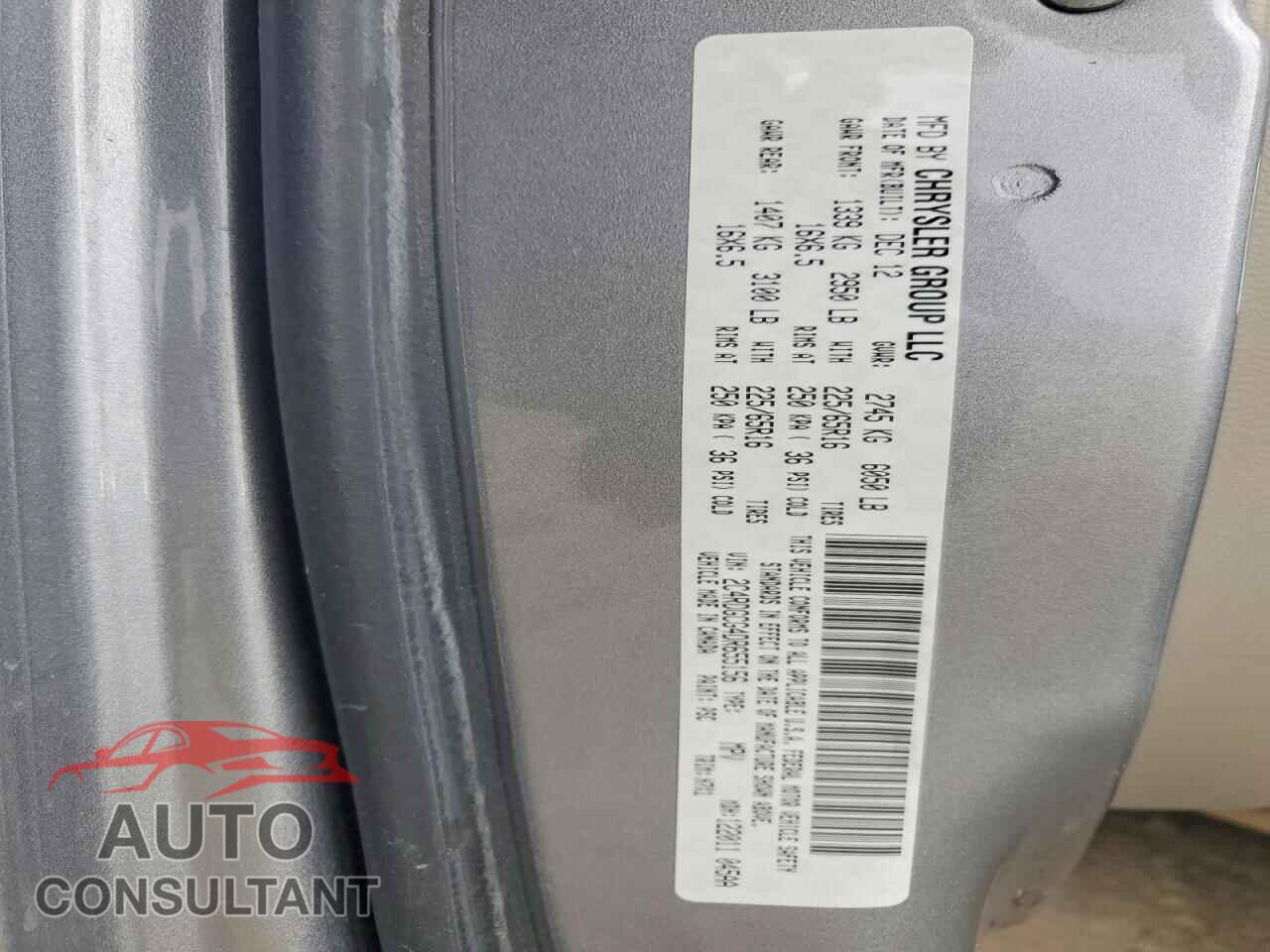 DODGE CARAVAN 2013 - 2C4RDGCG4DR655156