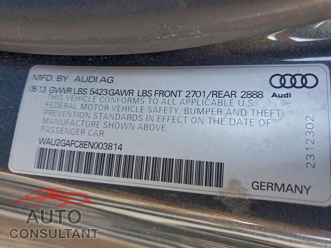 AUDI A7 2014 - WAU2GAFC8EN003814