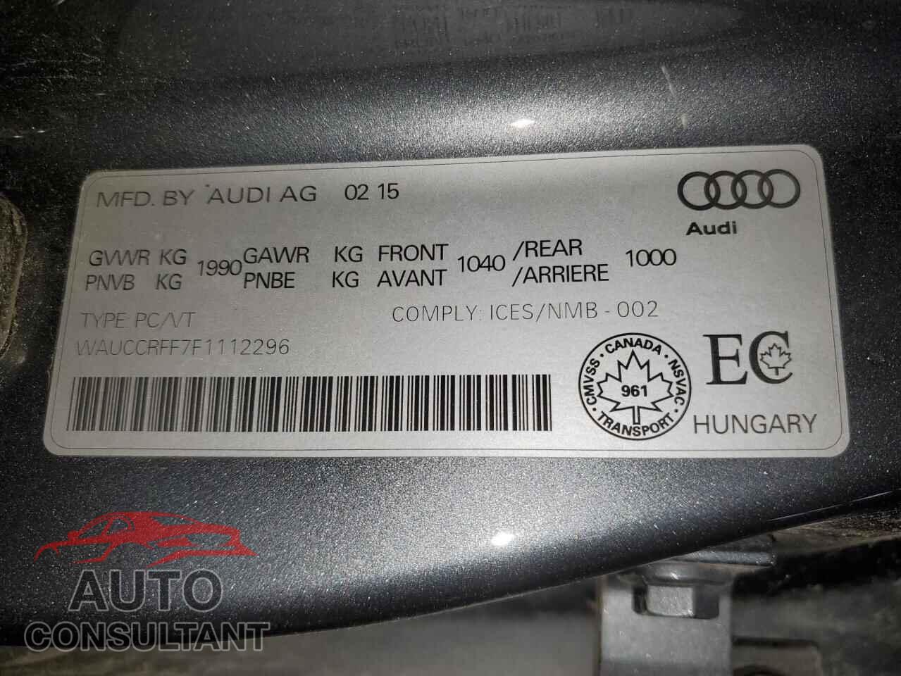 AUDI A3 2015 - WAUCCRFF7F1112296