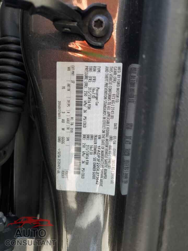 FORD FOCUS 2016 - 1FADP3F22GL273642