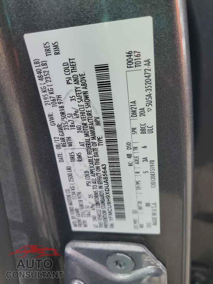FORD ESCAPE 2013 - 1FMCU9H9XDUA85643
