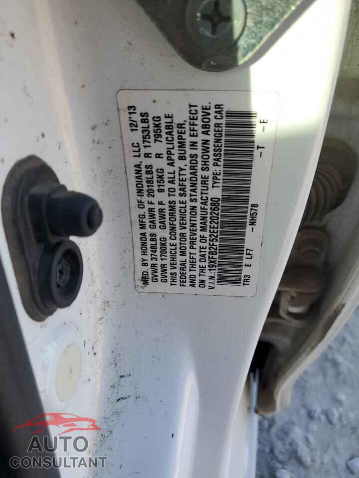 HONDA CIVIC 2014 - 19XFB2F52EE202680