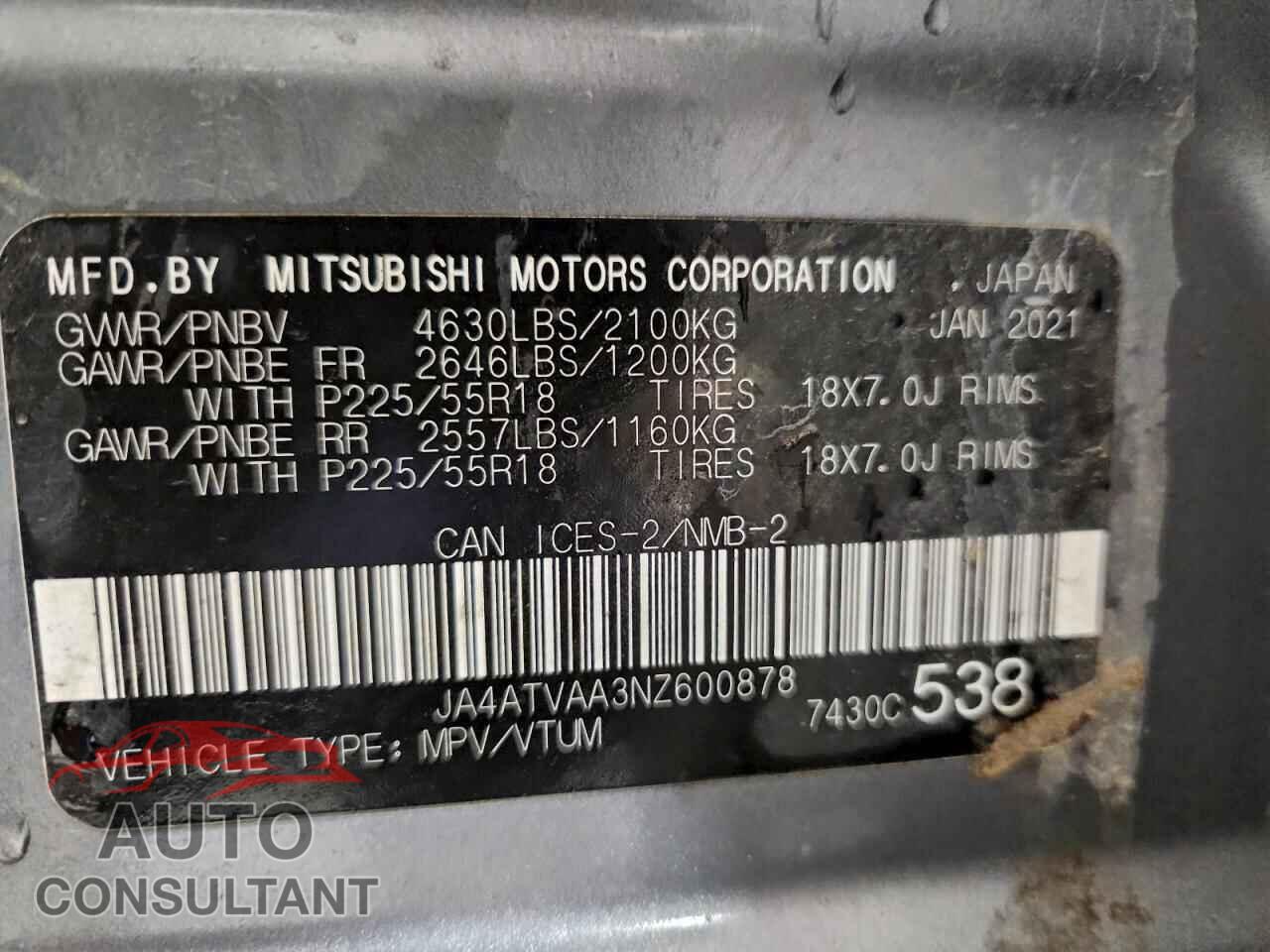 MITSUBISHI ECLIPSE 2022 - JA4ATVAA3NZ600878