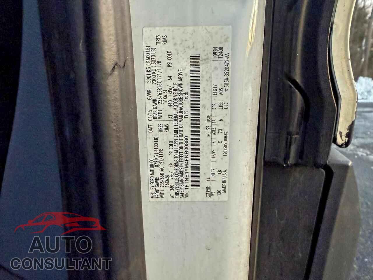 FORD TRANSIT 2015 - 1FTNE1YM4FKB00880