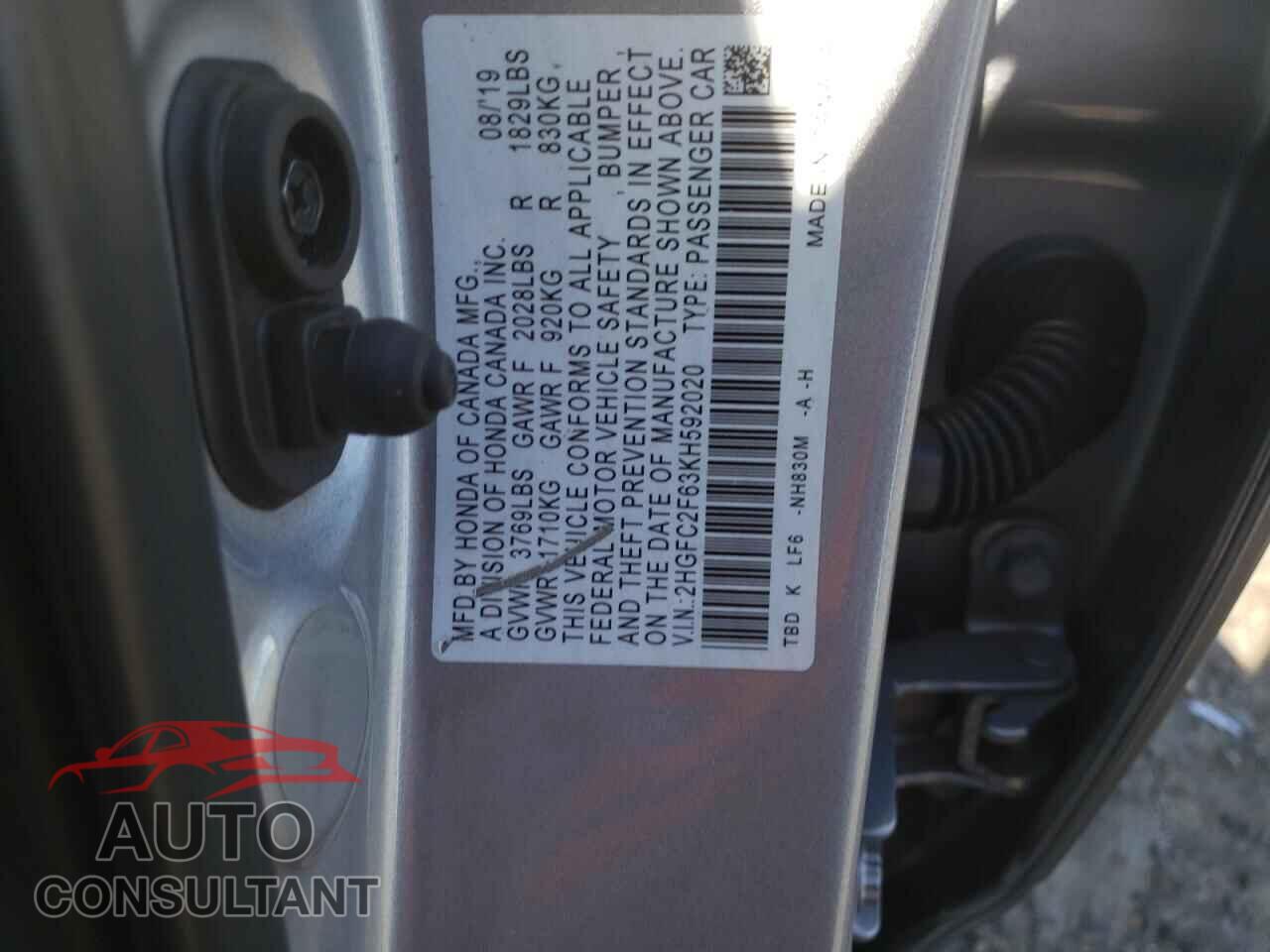 HONDA CIVIC 2019 - 2HGFC2F63KH592020