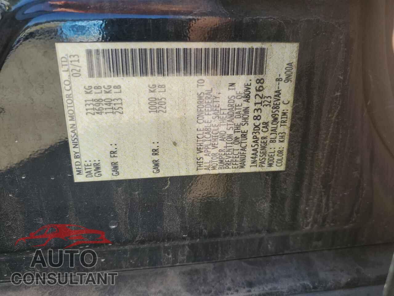 NISSAN MAXIMA 2013 - 1N4AA5AP3DC831268