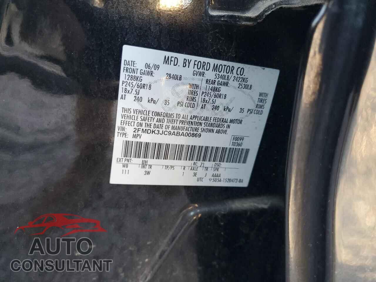 FORD EDGE 2010 - 2FMDK3JC9ABA00869