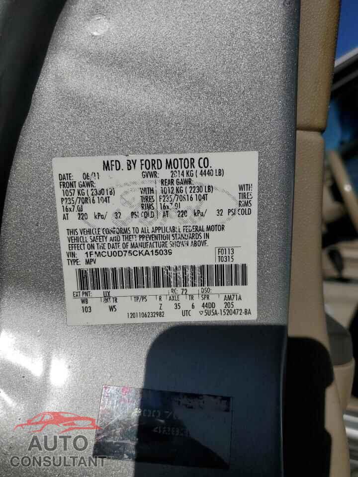 FORD ESCAPE 2012 - 1FMCU0D75CKA15039