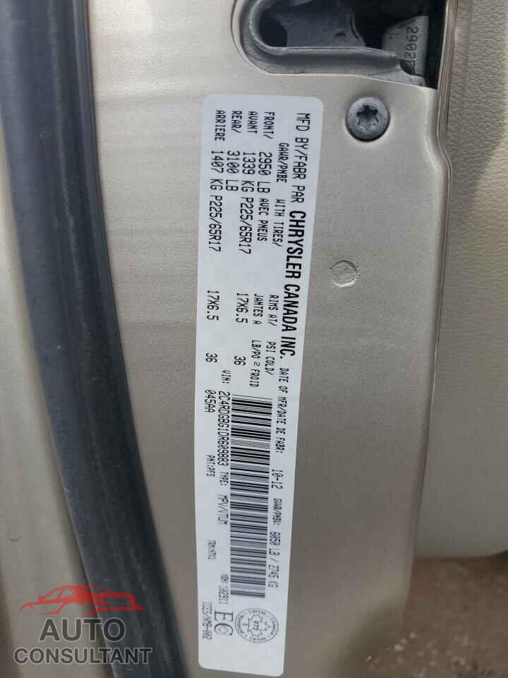 DODGE CARAVAN 2013 - 2C4RDGBG1DR609883