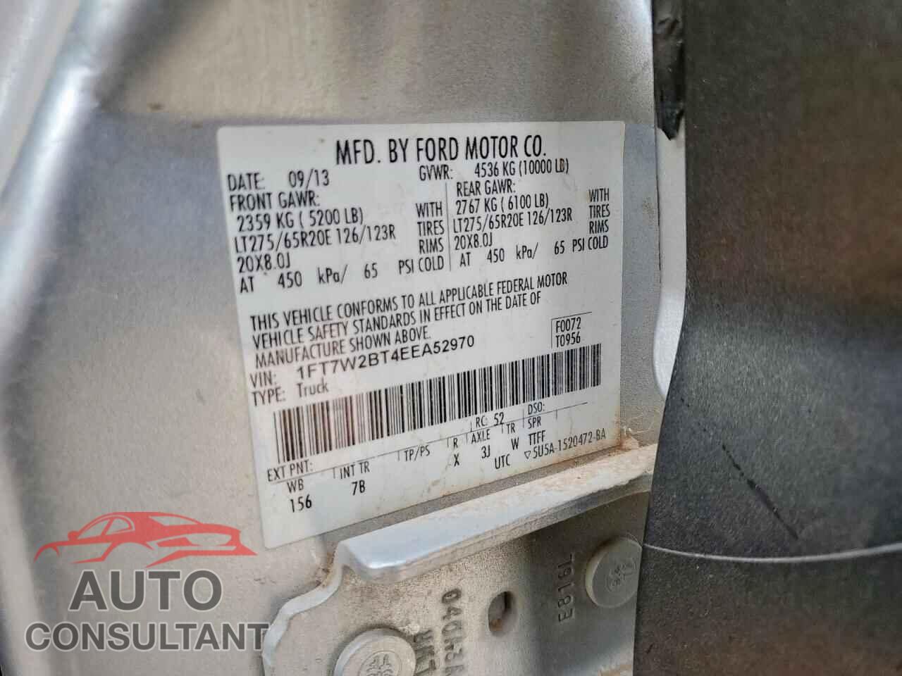 FORD F250 2014 - 1FT7W2BT4EEA52970