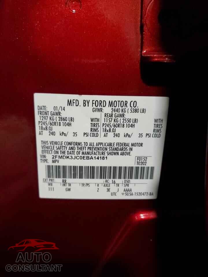FORD EDGE 2014 - 2FMDK3JC0EBA14181